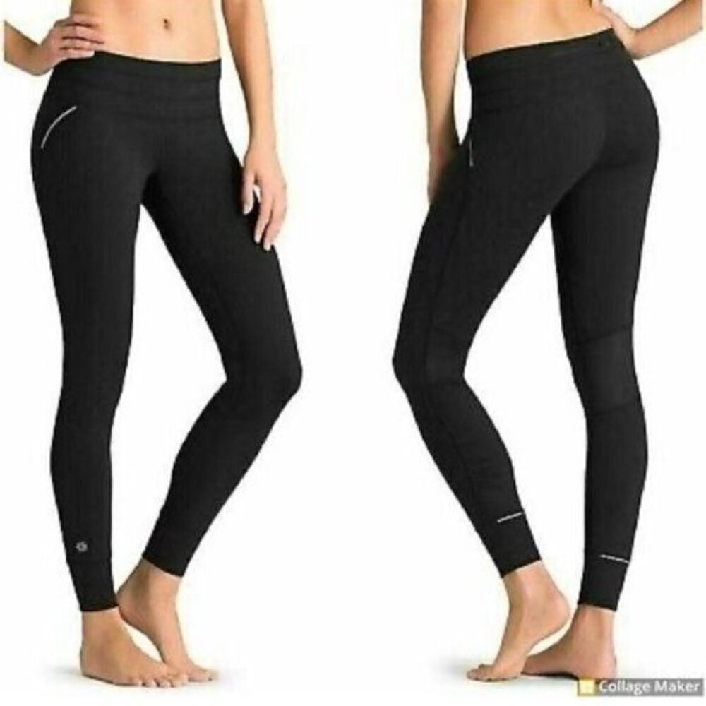 Athleta black leggings pants size ST relay reflexive